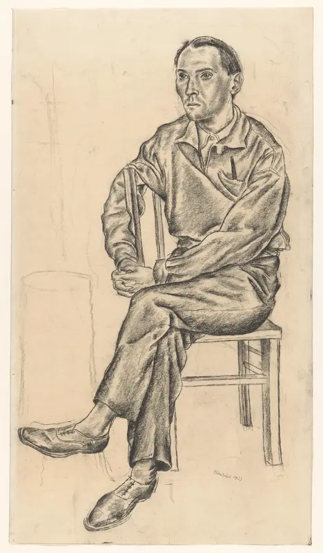 Zittende man op een stoel Wall Art by Unknown - High-Resolution Digital Print