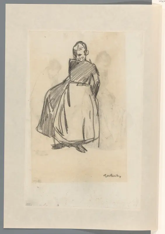 Zittende meid Wall Art by George Hendrik Breitner - High-Resolution Digital Print