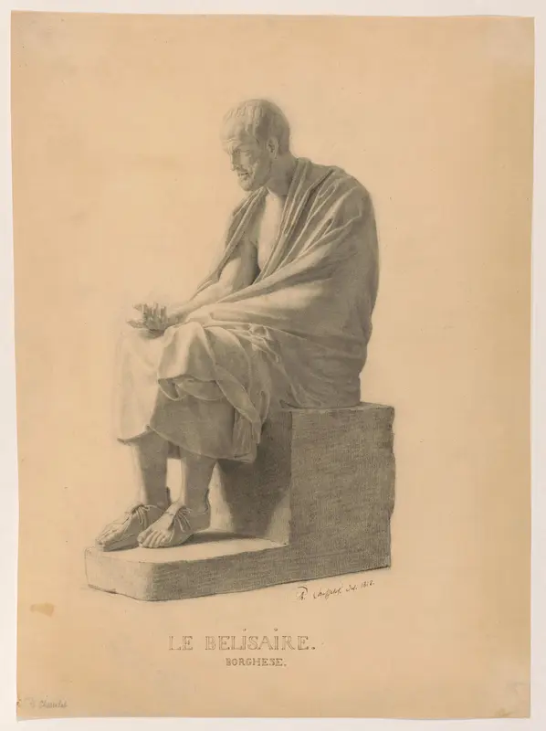 Zittende oude man Wall Art by Charles-Abraham Chasselat - High-Resolution Digital Print