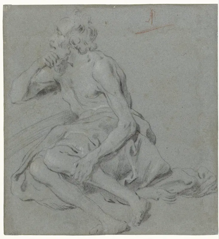 Zittende oude man met kleed over zijn schoot Wall Art by Govert Flinck - High-Resolution Digital Print