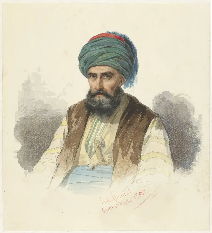 Zittende Turk met een dolk in zijn ceintuur Wall Art by Louis Chantal - High-Resolution Digital Print