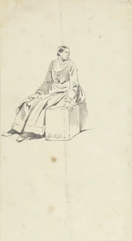 Zittende vrouw Wall Art by Pieter van Loon - High-Resolution Digital Print