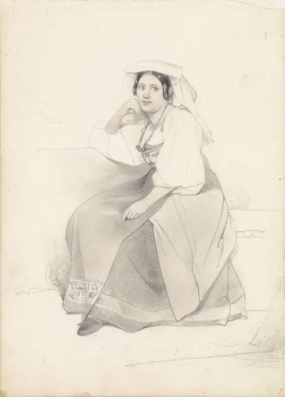 Zittende vrouw Wall Art by Johan Hendrik Koelman - High-Resolution Digital Print