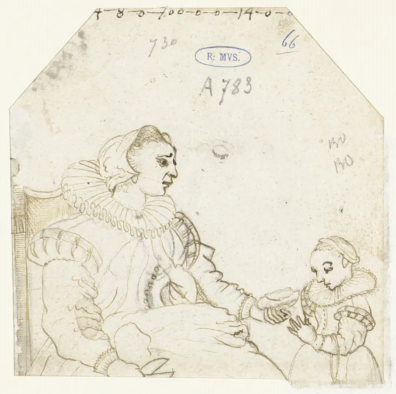 Zittende vrouw die haar kind ontbijt geeft Wall Art by Gerard ter Borch (II) - High-Resolution Digital Print