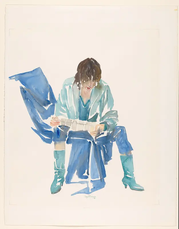 Zittende vrouw op een stoel Wall Art by Unknown - High-Resolution Digital Print