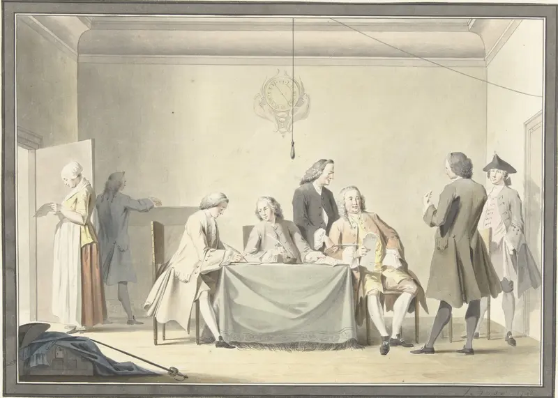 Zitting van Commissarissen tot ontvangst der Liberale Gifte, of 50ste penning, 12 september 1747 Wall Art by Unknown - High-Resolution Digital Print