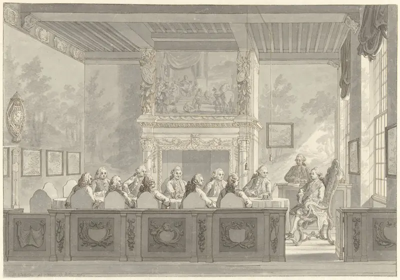 Zittingneming van Prins Willem V in het College van de Admiraliteit te Amsterdam Wall Art by Unknown - High-Resolution Digital Print