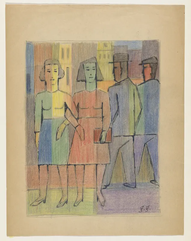 Zonder titel (compositie met twee vrouwen en twee mannen) Wall Art by Unknown - High-Resolution Digital Print