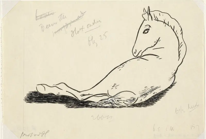 Zonder titel (liggend paard) Wall Art by Leo Gestel - High-Resolution Digital Print