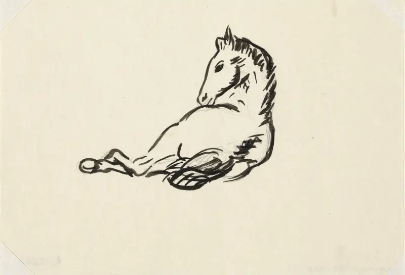 Zonder titel (schets liggend paard) Wall Art by Leo Gestel - High-Resolution Digital Print
