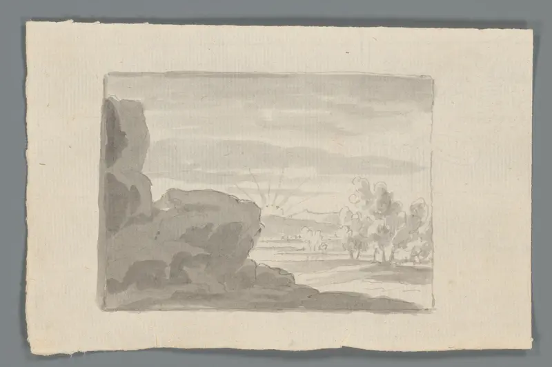 Zonsopkomst of -ondergang Wall Art by Matthijs Balen (1684-1766) - High-Resolution Digital Print