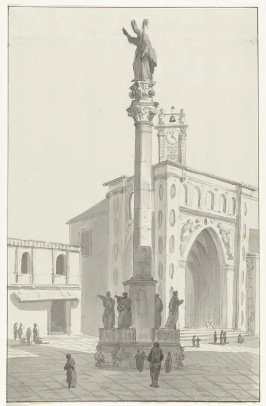 Zuil op het plein van Lecce Wall Art by Louis Ducros - High-Resolution Digital Print