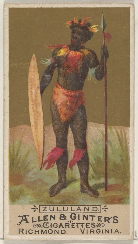 Zululand, from the Natives in Costume series (N16) for Allen & Ginter Cigarettes Brands Wall Art by Allen & Ginter - High-Resolution Digital Print