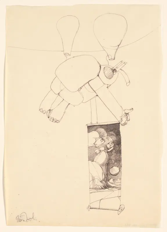 Zwevende figuur Wall Art by Unknown - High-Resolution Digital Print