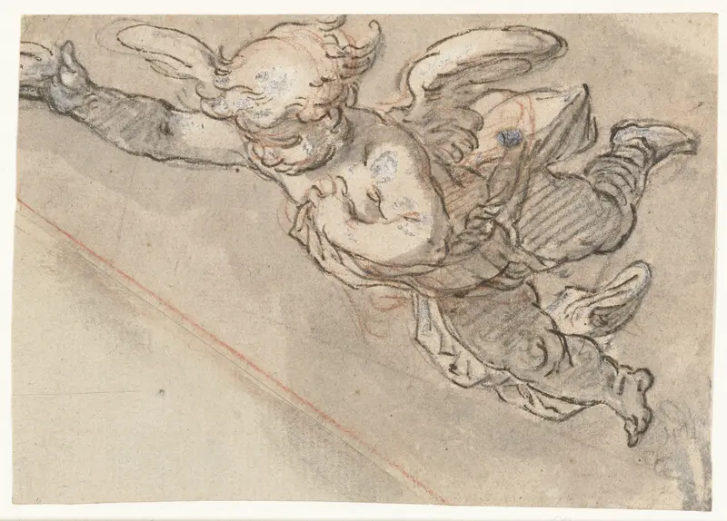 Zwevende putto Wall Art by Abraham Bloemaert - High-Resolution Digital Print