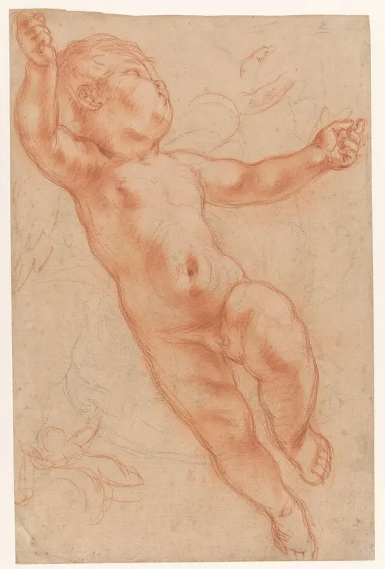Zwevende putto Wall Art by anonymous - High-Resolution Digital Print