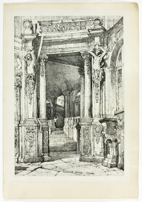 Zwinger Palace, Dresden, from Facsimiles of Sketches made in Flanders and Germany