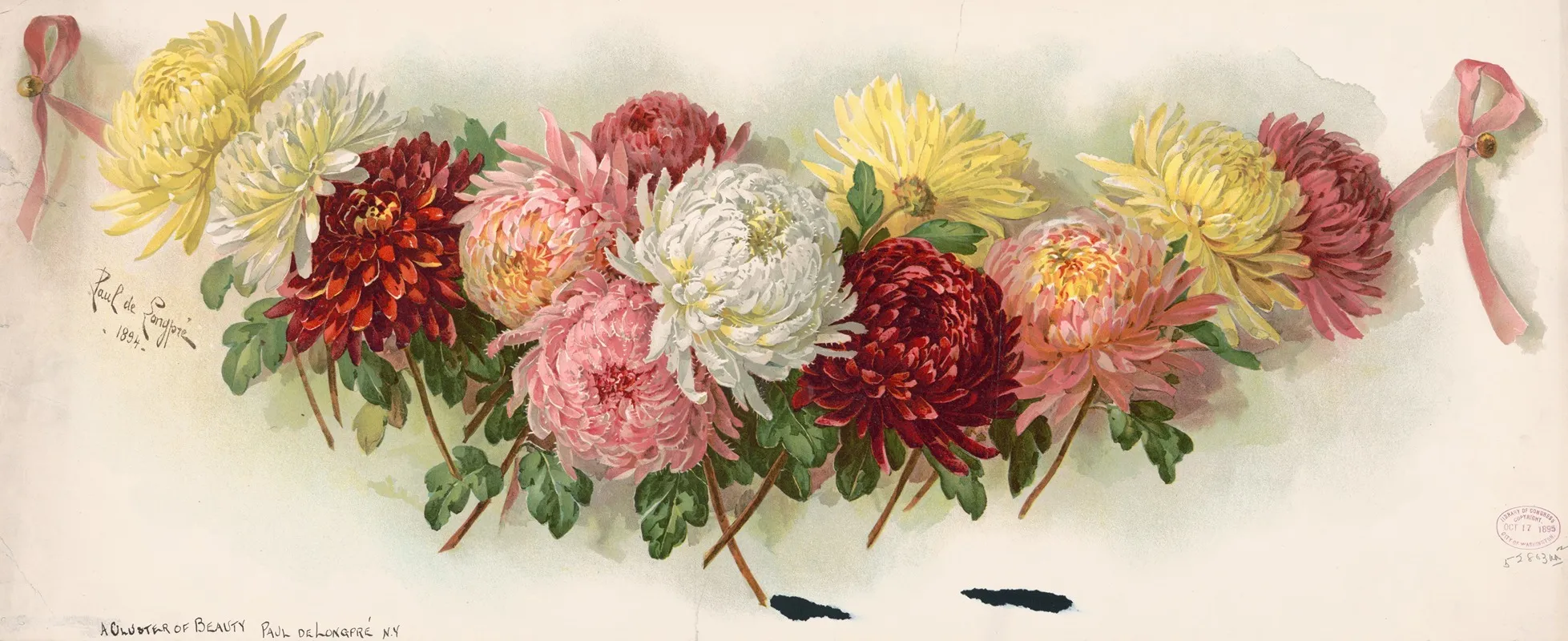 A Cluster Of Beauty Wall Art by Paul de Longpre - High-Resolution Digital Print
