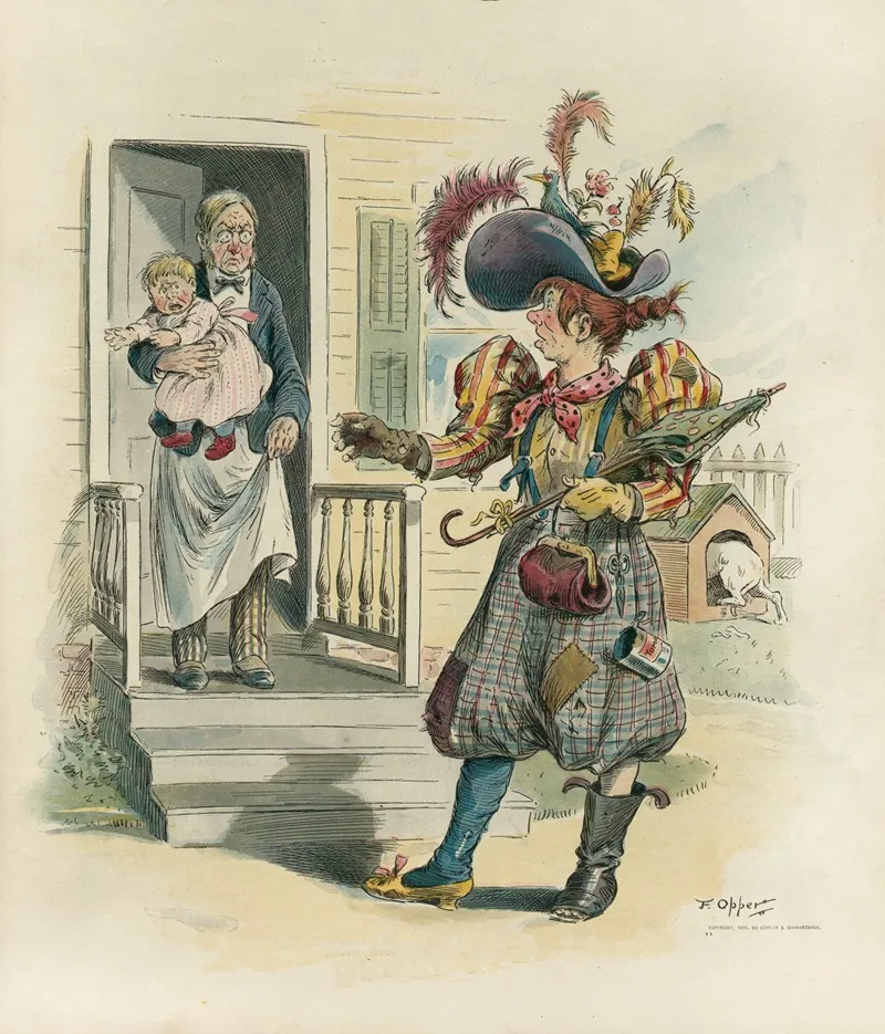 A D 1915 With Pucks Apologies To The Coming Woman Wall Art by Frederick Burr Opper - High-Resolution Digital Print