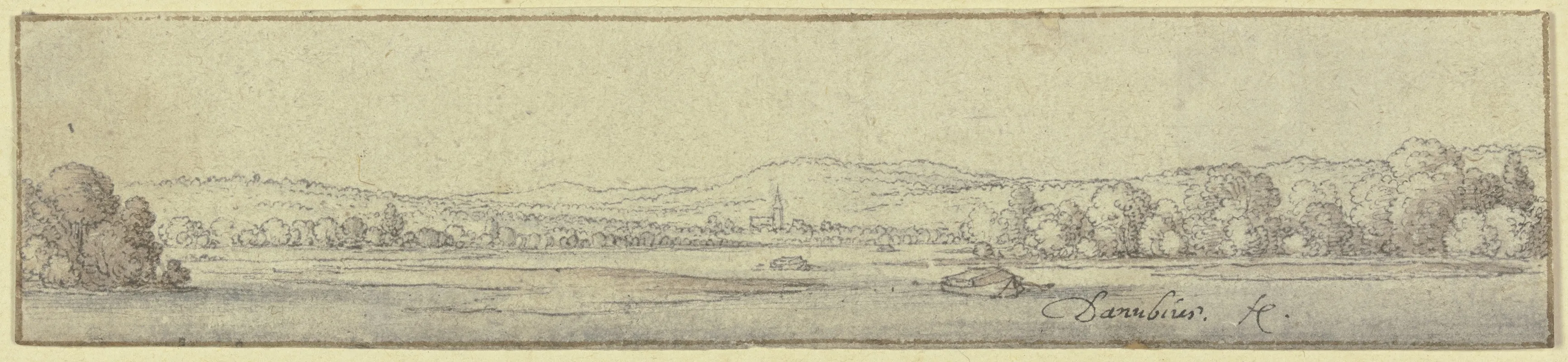 A Donau Landscape Wall Art by Wenceslaus Hollar - High-Resolution Digital Print