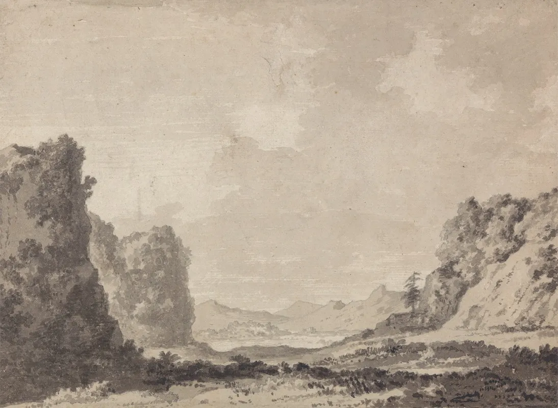 A Valley Wall Art by Alexander Cozens - High-Resolution Digital Print