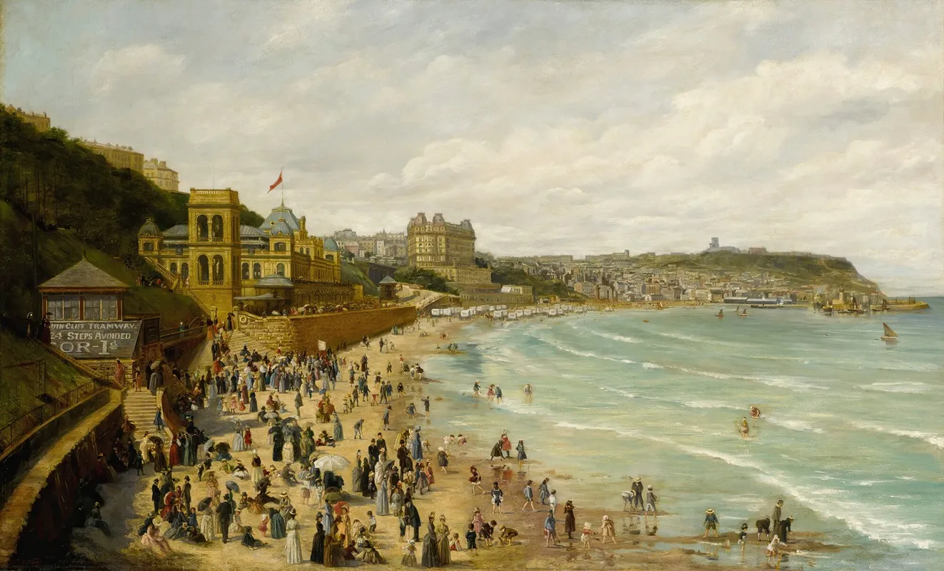 A View Of Scarborough Wall Art by Adolphe Behrens - High-Resolution Digital Print
