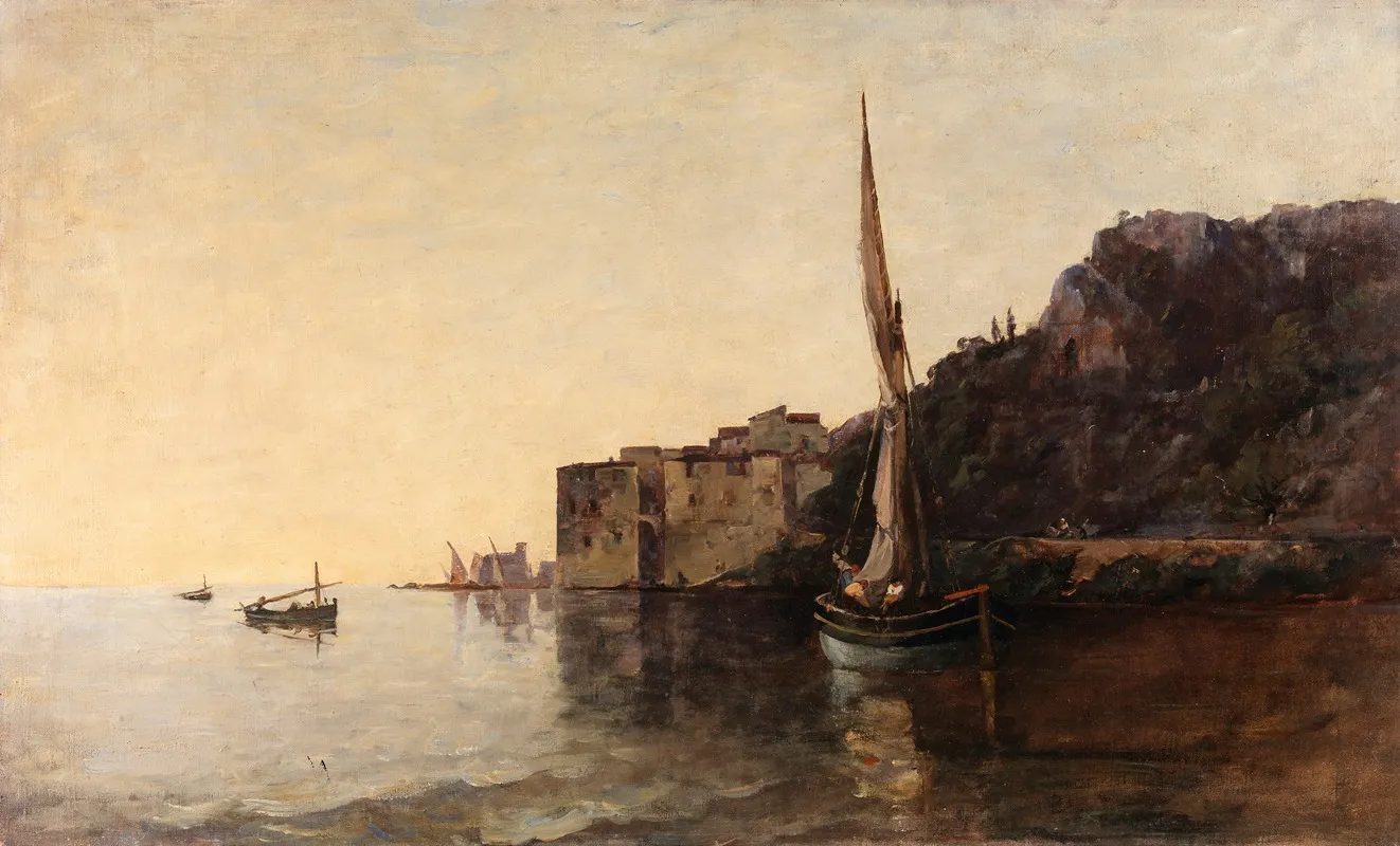 A View Of Villefranche From The East Wall Art by Nathaniel Hone the Younger - High-Resolution Digital Print