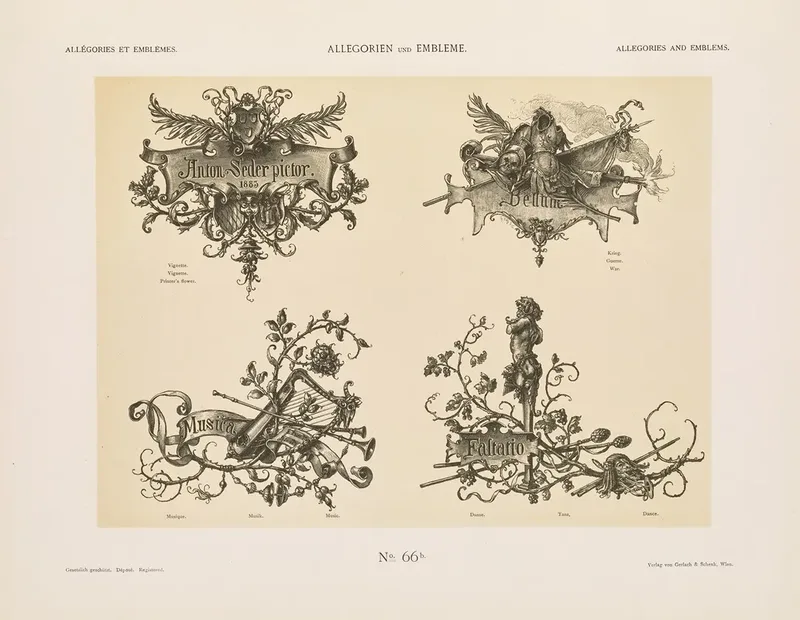 Allegorien Und Embleme Vol I Pl 076 Wall Art by Albert Ilg - High-Resolution Digital Print