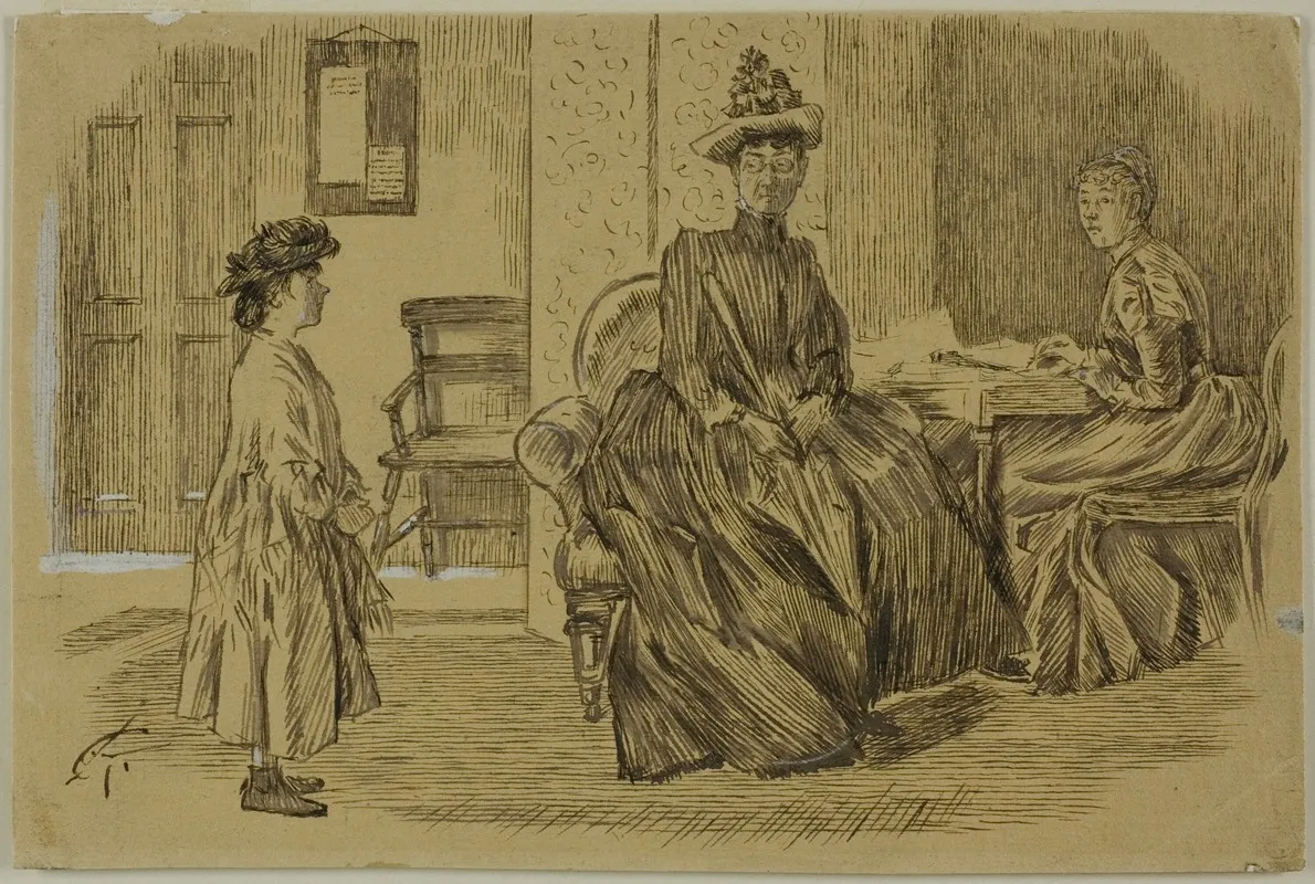 At The Employment Office Wall Art by Charles Samuel Keene - High-Resolution Digital Print