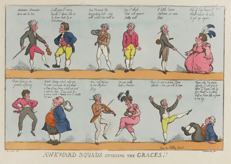 Awkward Squads Studying The Graces Wall Art by Thomas Rowlandson - High-Resolution Digital Print