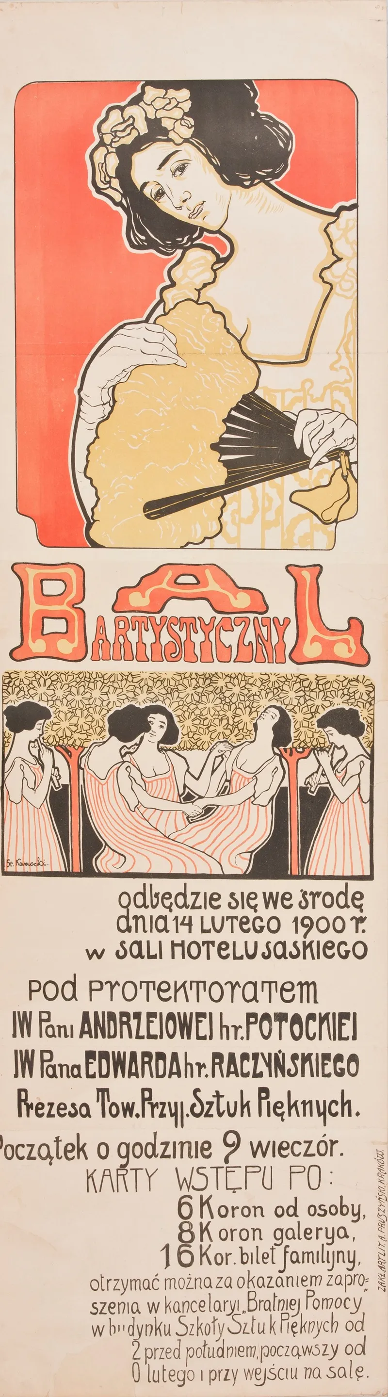 Bal Artystyczny W Sali Hotelu Saskiego Wall Art by Stanisław Kamocki - High-Resolution Digital Print