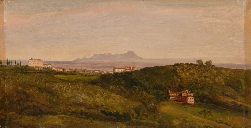 Blick Auf Den Monte Circeo Wall Art by Heinrich Bürkel - High-Resolution Digital Print