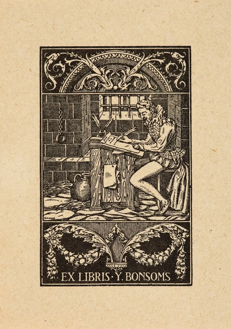 Bookplate Of Y Bonsoms Wall Art by José Triadó - High-Resolution Digital Print