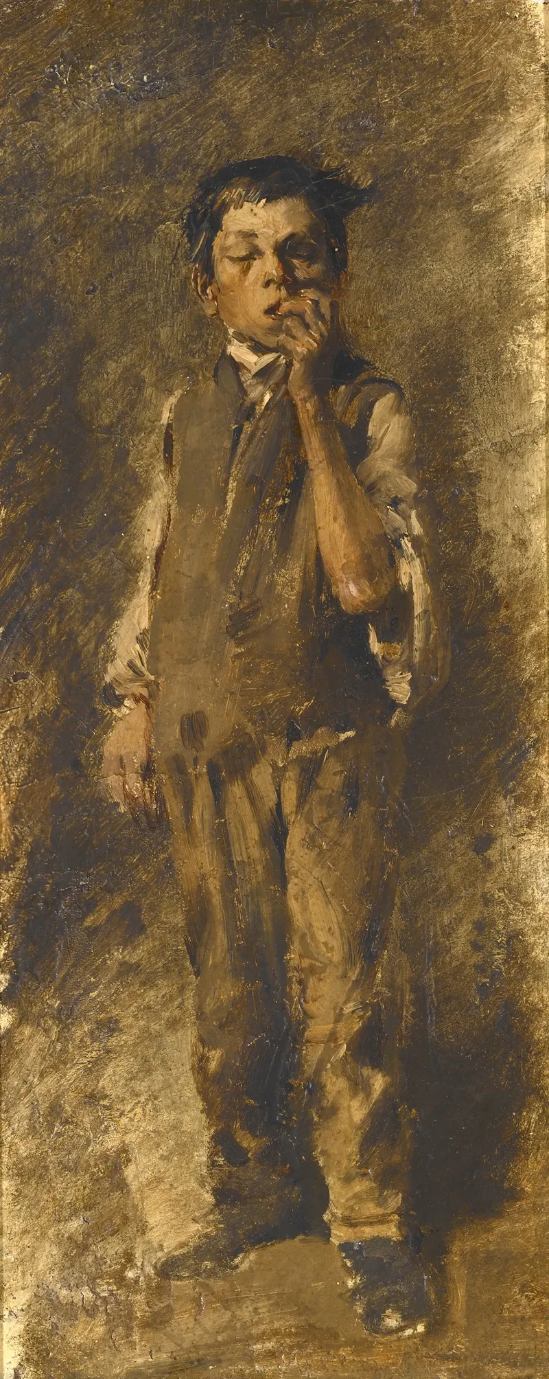Boy Biting His Nails Wall Art by Wilhelm Busch - High-Resolution Digital Print