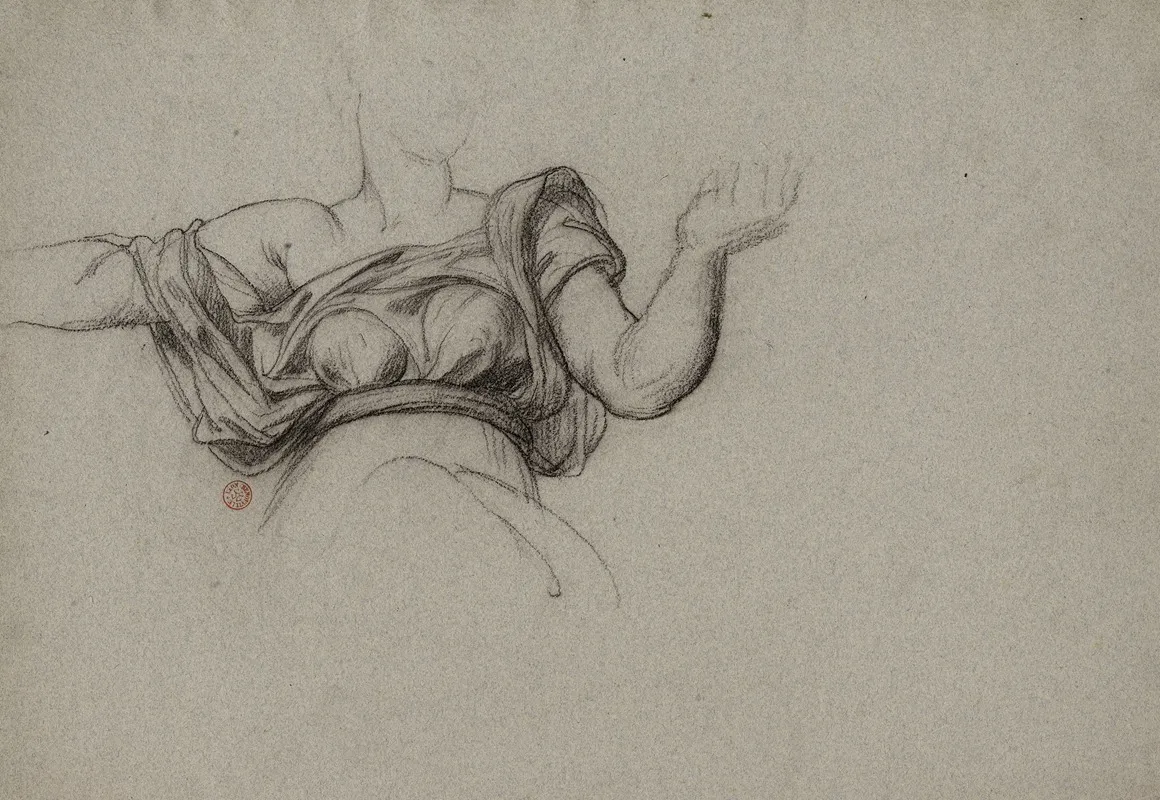 Buste De Femme Drape Wall Art by François-Léon Benouville - High-Resolution Digital Print