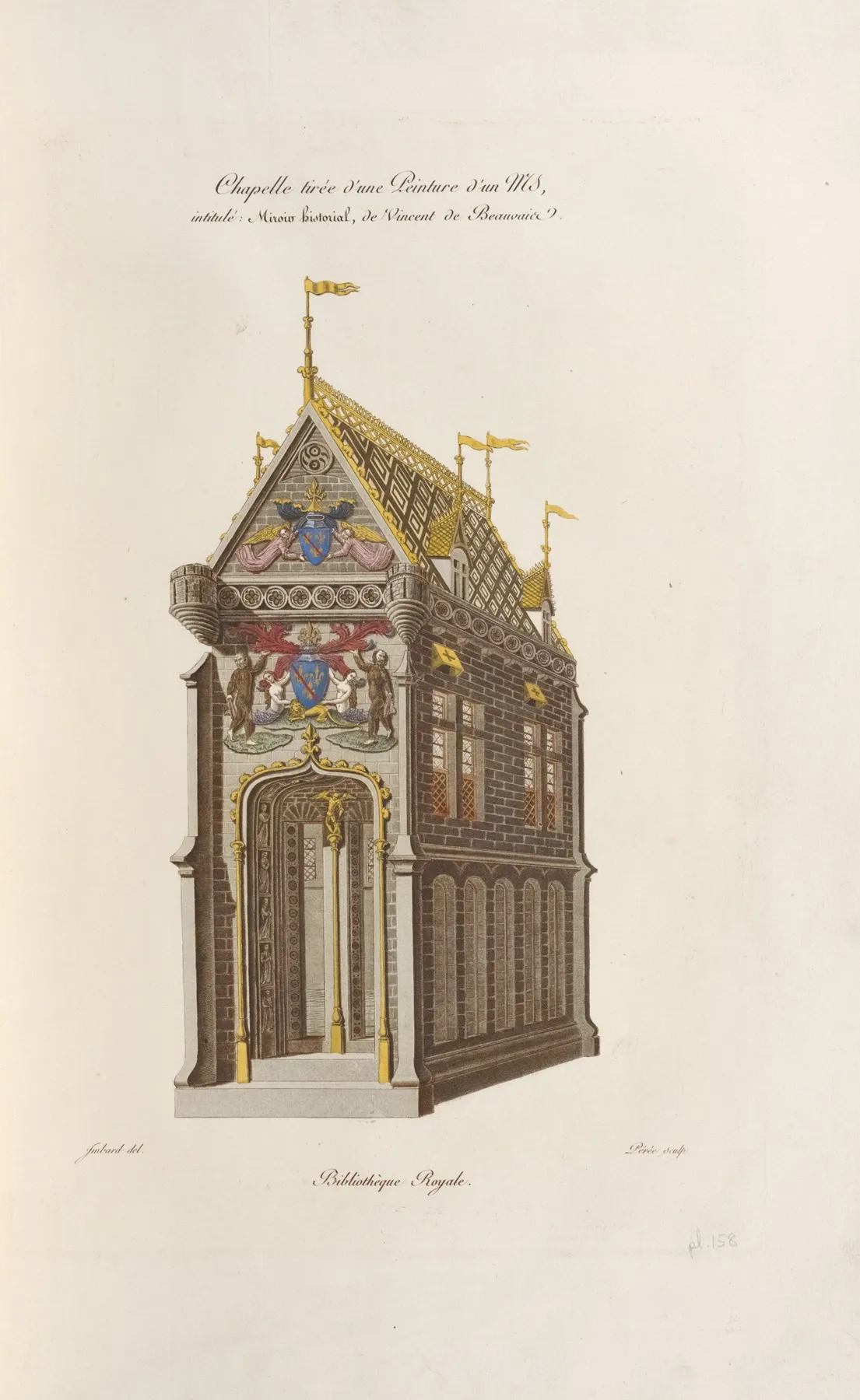 Chapelle Tiree Dune Peinture Dun Ms Intitule Miroir Historial De Vincent De Beauvais Bibliotheque Royale Wall Art by Nicolas Xavier Willemin - High-Resolution Digital Print
