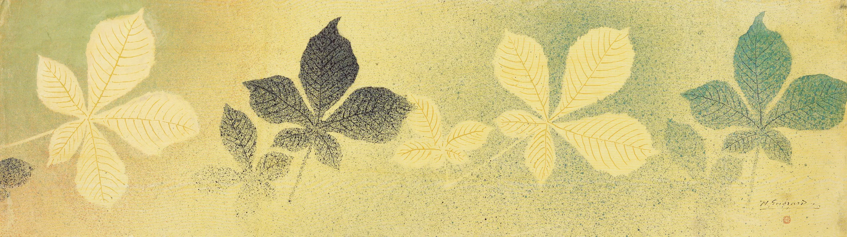 Chestnut Tree Leaves Wall Art by Henri-Charles Guérard - High-Resolution Digital Print
