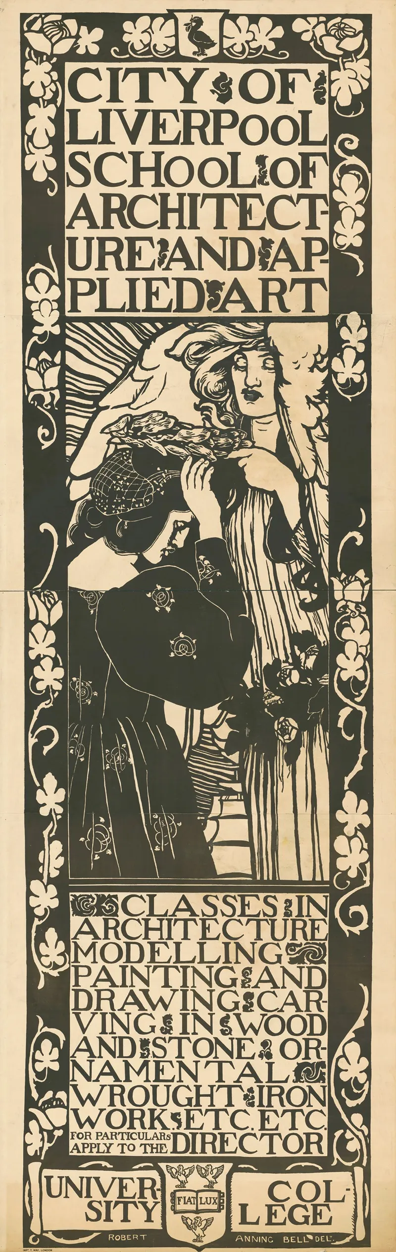 City Of Liverpool School Of Architecture And Applied Art Wall Art by Robert Anning Bell - High-Resolution Digital Print