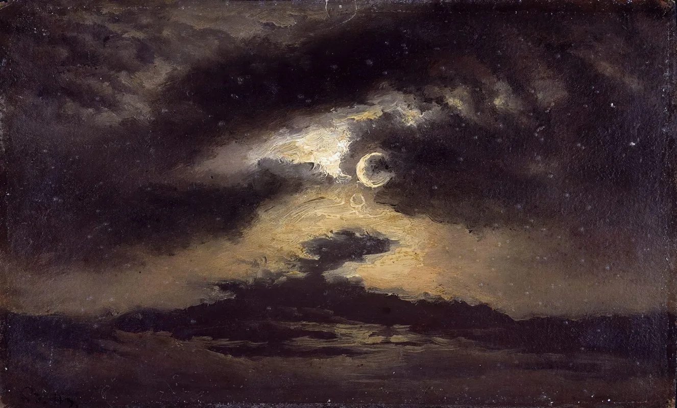 Clouds In Moonlight 2 Wall Art by Knud Baade - High-Resolution Digital Print