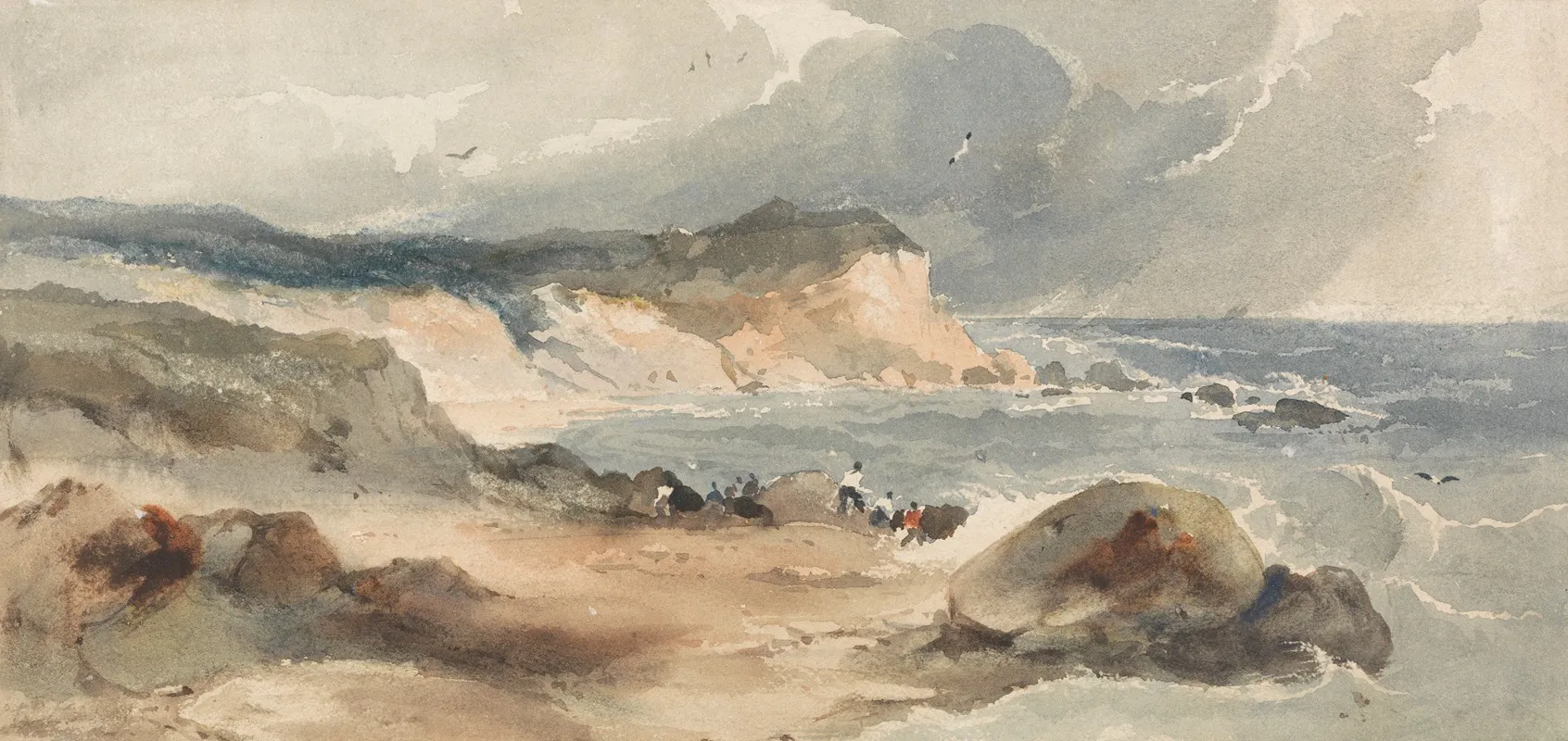 Coast Scene With Figures 3 Wall Art by Robert Brandard - High-Resolution Digital Print
