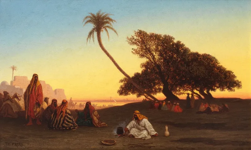 Crepuscule Aux Bords De Nile Wall Art by Charles Théodore Frère - High-Resolution Digital Print