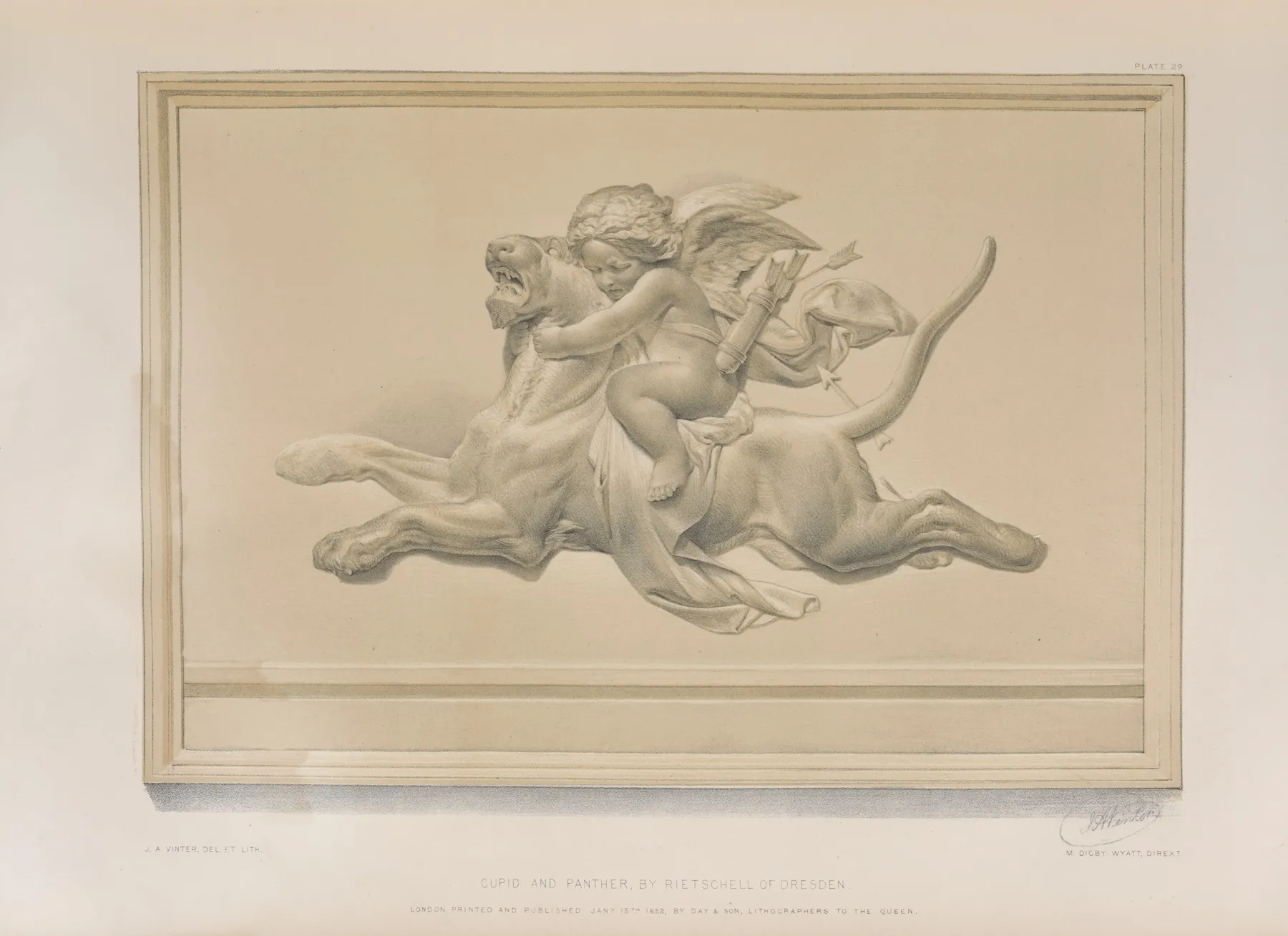 Cupid And Panther Wall Art by Matthew Digby Wyatt - High-Resolution Digital Print