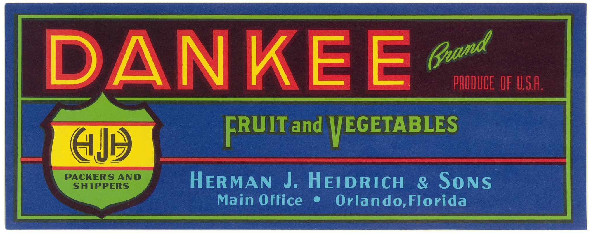 Dankee Brand Fruit And Vegetables Label Wall Art by Anonymous - High-Resolution Digital Print