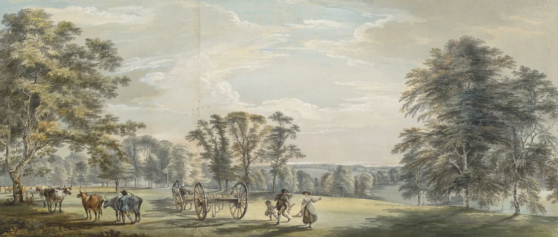 Dawn In Luton Park Wall Art by Paul Sandby - High-Resolution Digital Print