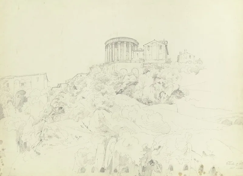 Der Tempel Der Vesta Und S Giorgio In Tivoli Wall Art by Carl Morgenstern - High-Resolution Digital Print