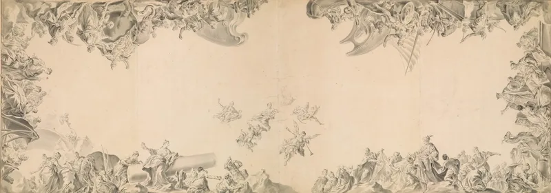 Design For A Ceiling Allegories Of The Four Continents Wall Art by Giovanni Antonio Pellegrini - High-Resolution Digital Print