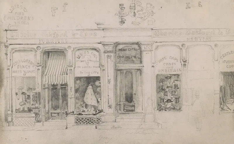 Design For Advertisement Charles Oakford Sons Furrier And Hatter Located At 104 Chestnut Wall Art by James Fuller Queen - High-Resolution Digital Print