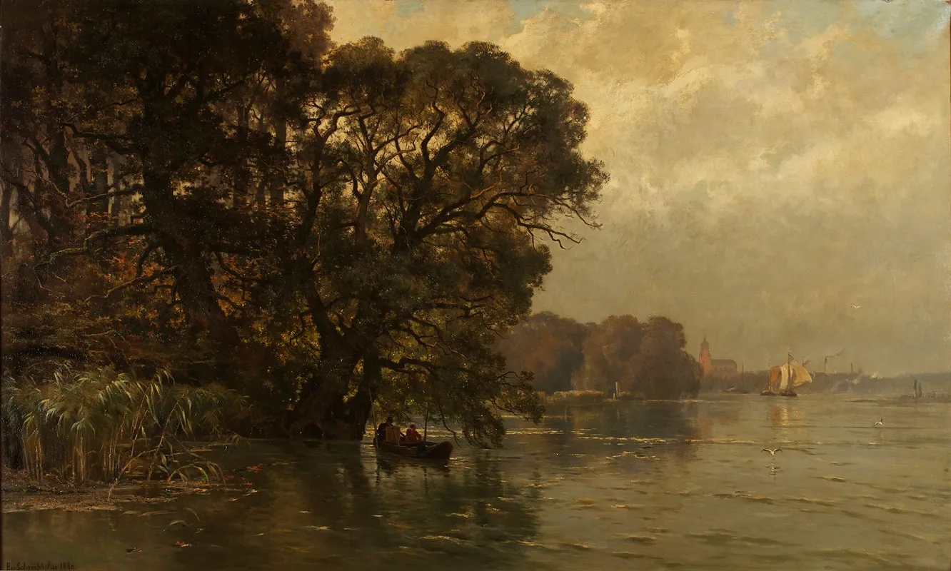 Die Schelde Bei Wettern Belgien Wall Art by Edmond de Schampheleer - High-Resolution Digital Print