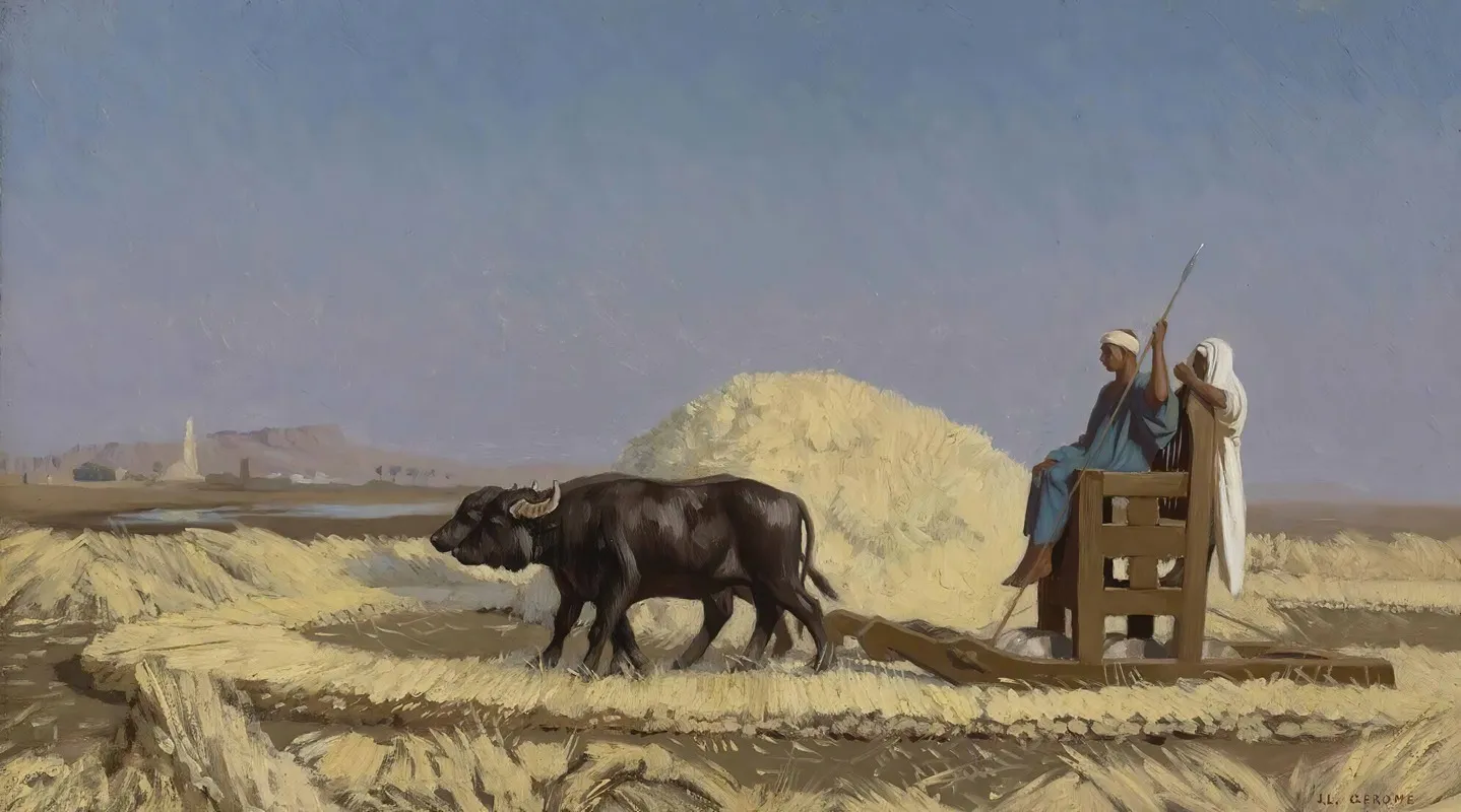 Egyptian Grain Cutters Wall Art by Jean-Léon Gérôme - High-Resolution Digital Print