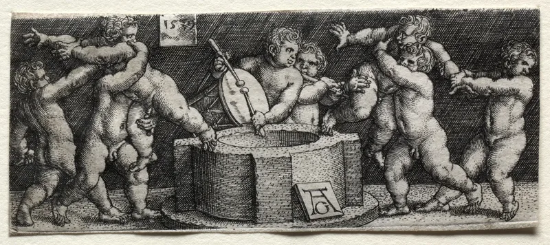 Eight Nude Children At A Well Wall Art by Heinrich Aldegrever - High-Resolution Digital Print